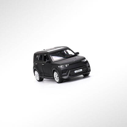 Машина металл свет-звук KIA soul 12 см, двер, инер, черный МАТОВЫЙ, кор. Технопарк в кор.2*36шт