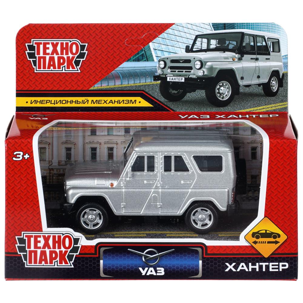 Машина металл UAZ ХАНТЕР длина 10,5 см, инерция, серебристый, Технопарк