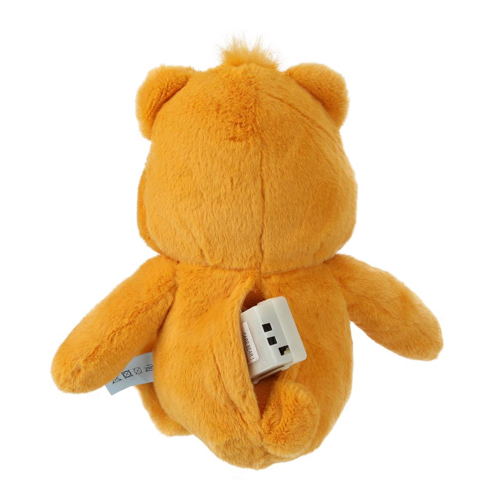 Игрушка мягкая мишка оранжевый 20см, озвуч. Добрые игрушки в кор.24шт