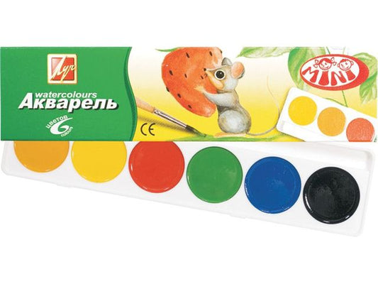 Краски акварельные ЛУЧ "Zoo", 6цв, медовые, картонная коробка, без кисти, 19C1246-08