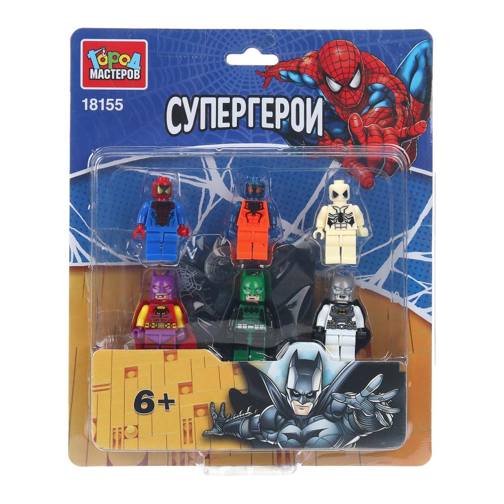 Конструктор фигурки бэтмен+спайдермен -6 шт. Город мастеров в кор.2*96шт