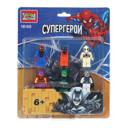 Конструктор фигурки бэтмен+спайдермен -6 шт. Город мастеров в кор.2*96шт