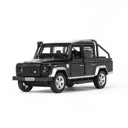 Машина металл LAND ROVER DEFENDER PICKUP 12 см, двери, багаж, черный, кор. Технопарк в кор.2*36шт