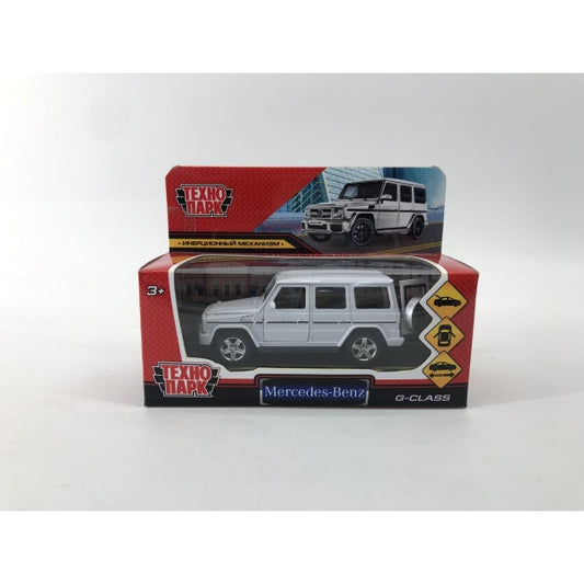 Технопарк. Модель "Mercedes-Benz G-Class" 12 см, металл, двери, багажн, белый, кор. арт.GCLASS-12-WH