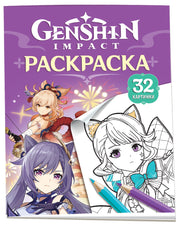 Genshin Impact. Герои вселенной Геншин. Раскраска (фиолетовая)