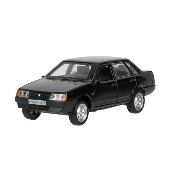 Машина металл свет-звук LADA 21099"спутник",12см,откр дв,баг,инер,черный,кор Технопарк в кор.2*36шт