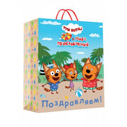 Пакет подарочный крафт Три Кота ml, 22*31*10 см ЧУДО ПРАЗДНИК в кор.24*12шт