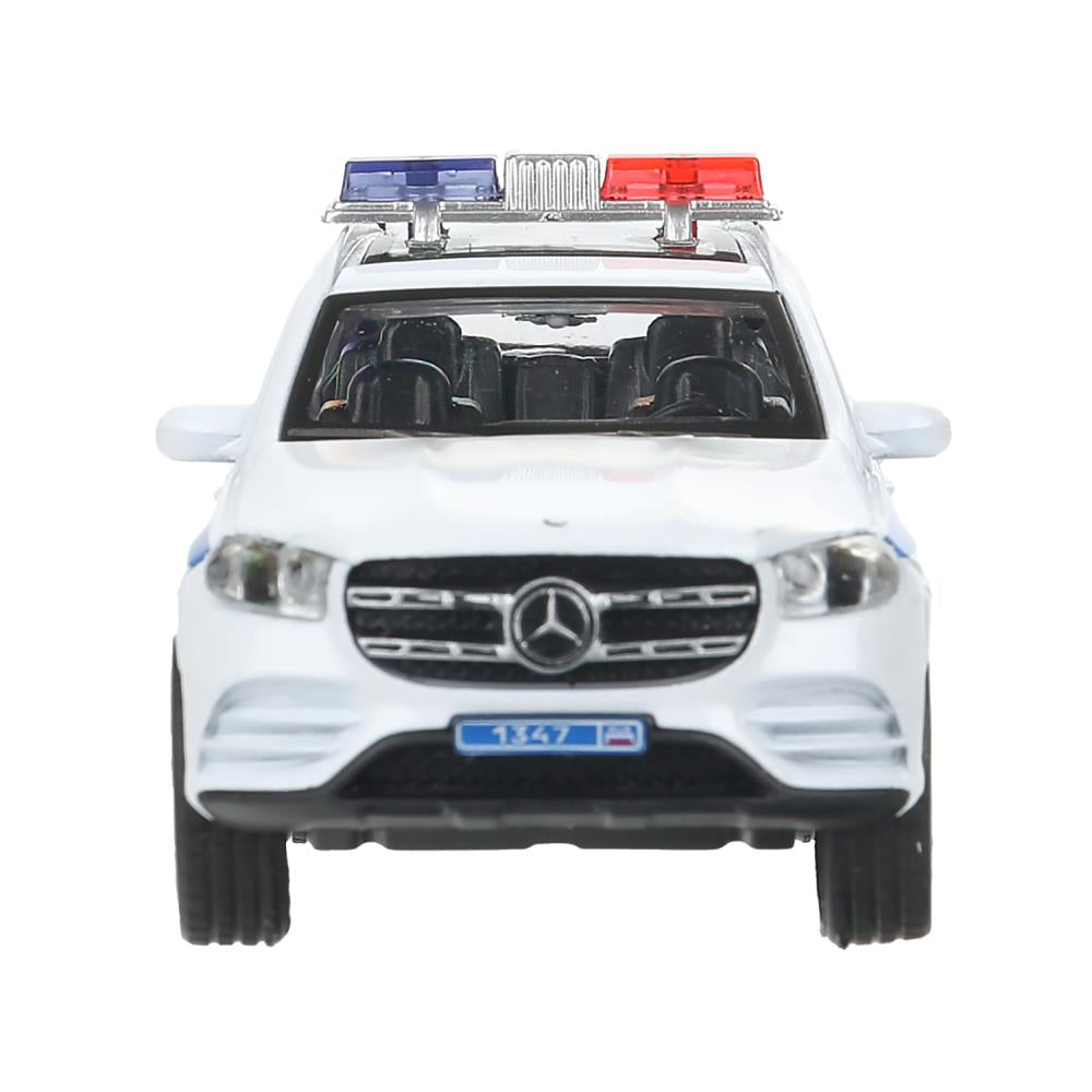 Машина металл свет-звук MERCEDES-BENZ gls class amg 12см,ПОЛИЦИЯ белый, кор. Технопарк в кор.2*36шт