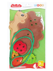 Шнуровка деревянная "Ежик" Baby Toys Wood (европодвес)