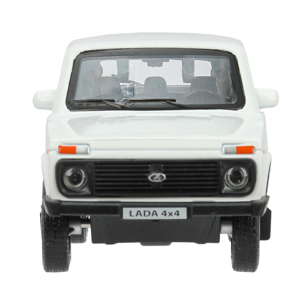 Машина металл LADA 4x4 длина 12 см, двери, багаж, инерц, белый, кор. Технопарк в кор.2*36шт