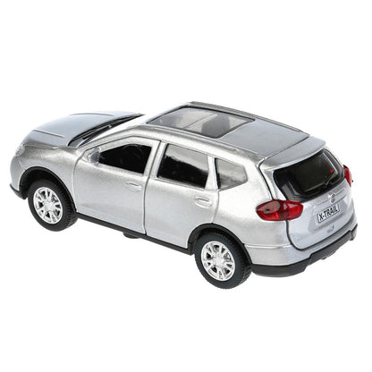 ТМ Технопарк. Машина металл "NISSAN X-TRAIL" 12см, открыв. двери, инерц, СЕРЕБР. в кор. в кор.2*36шт