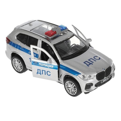 Машина металл свет-звук bmw X5 M-SPORT ПОЛИЦИЯ 12 см, двер, баг, кор. Технопарк в кор.2*36шт
