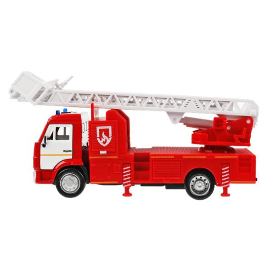 Машина металл свет-звук KAMAZ ПОЖАРНЫЙ 17 см, двери, подвиж дет, инерц, кор. Технопарк в кор.2*30шт