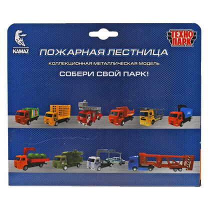 Машина металл свет-звук KAMAZ ПОЖАРНЫЙ 17 см, двери, подвиж дет, инерц, кор. Технопарк в кор.2*30шт