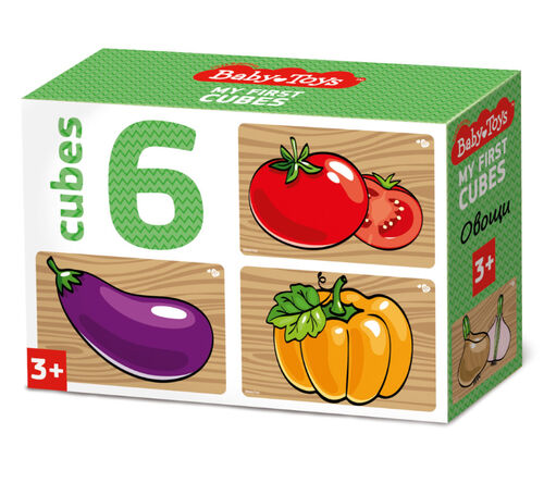 Кубики "Овощи" (без обклейки) 6 шт Baby Toys