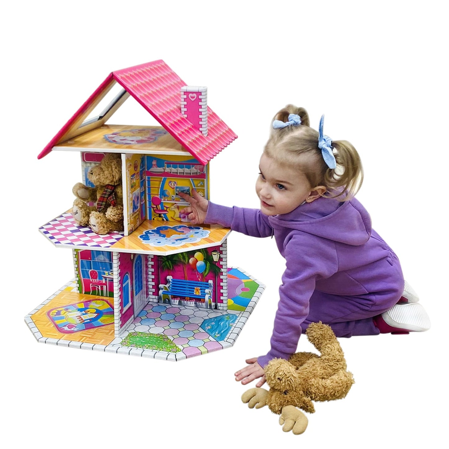 Домик кукольный быстрой сборки. Dream House. "Коттедж"
