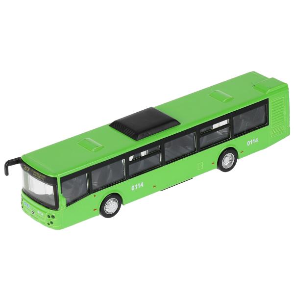LIAZ5292-18-GN 326458 Модель металл АВТОБУС ЛИАЗ-5292 длина 18 см, двери, инерц, зеленый, кор. Техно