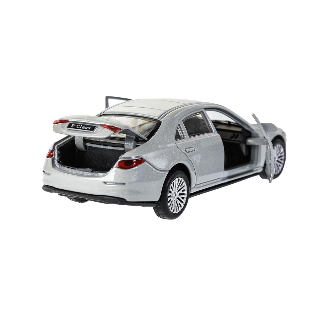 Машина металл MERCEDES-BENZ s-class v223 12см,дв,багаж,инер,серебристый,кор. Технопарк в кор.2*36шт