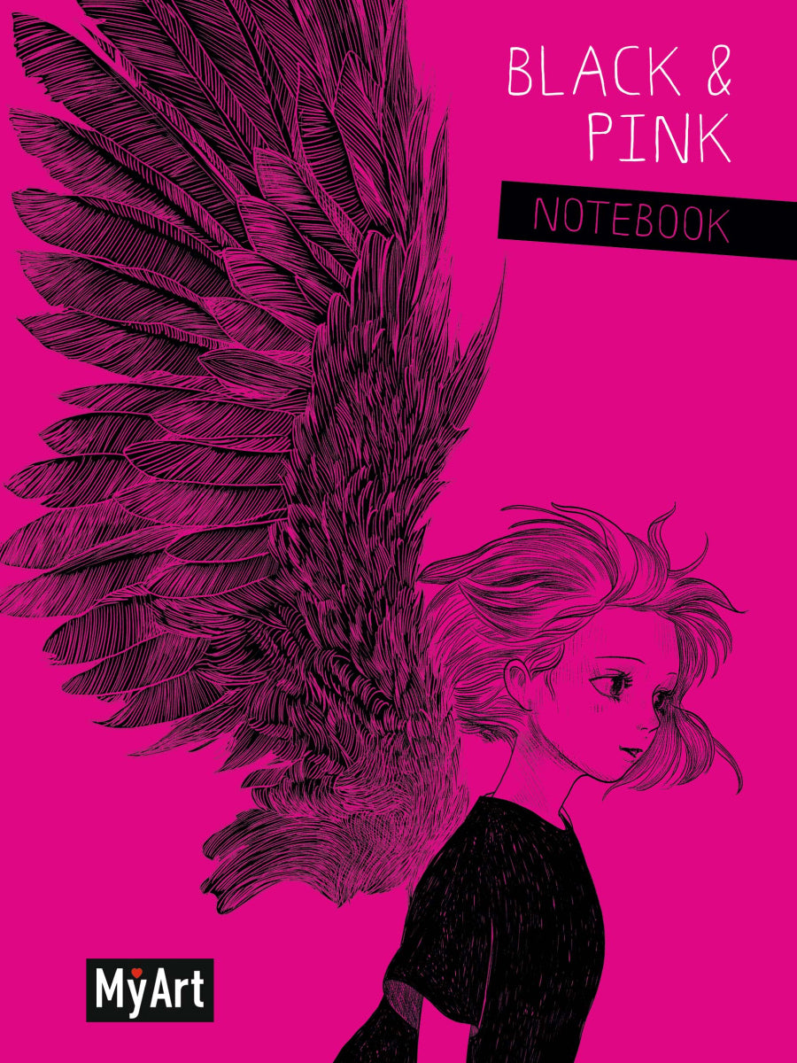 MyArt. БЛОКНОТ в линию Black & Pink. Крылья