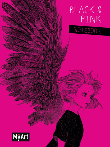 MyArt. БЛОКНОТ в линию Black & Pink. Крылья