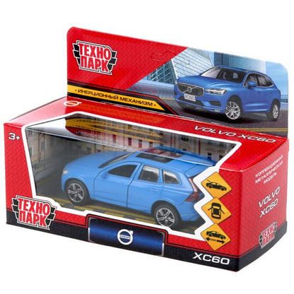 XC60-12FIL-BU303074 Машина металл VOLVO XC60 R-DESIGN МАТОВЫЙ СИНИЙ 12 см, двери, багаж, в кор. Техн