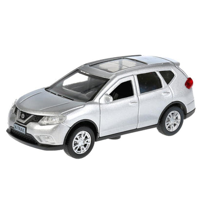 ТМ Технопарк. Машина металл "NISSAN X-TRAIL" 12см, открыв. двери, инерц, СЕРЕБР. в кор. в кор.2*36шт