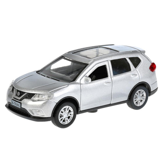 ТМ Технопарк. Машина металл "NISSAN X-TRAIL" 12см, открыв. двери, инерц, СЕРЕБР. в кор. в кор.2*36шт