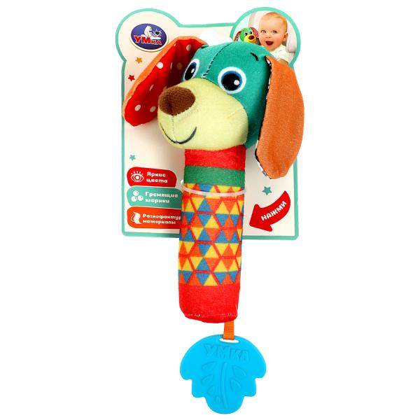 Текстильная игрушка погремушка - пищалка Умка в кор.250шт