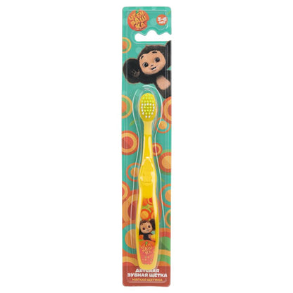 Зубная щетка фигурная для детей Чебурашка желтая MASTER DENT в кор.24*12шт