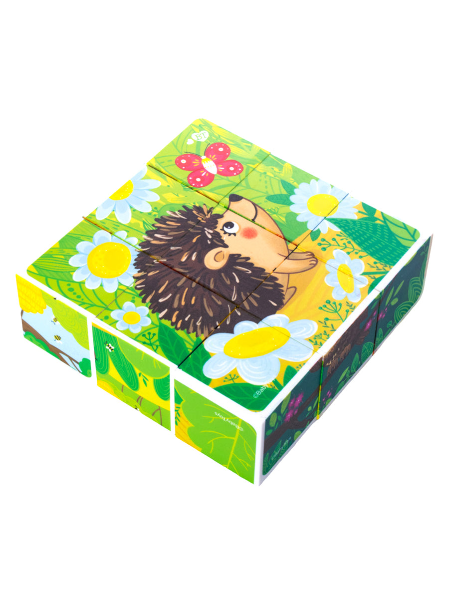 Кубики "Зверята" (без обклейки) 9 шт Baby Toys