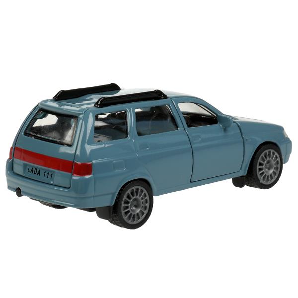 Машина металл LADA 111, 12 см, инерц., двери, багаж., инерц., голуб., кор. Технопарк в кор.2*24шт