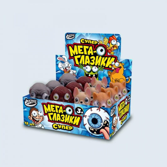 Игрушка мялка пучеглазик собака 7,3*7 см, дисплей Супер Жим уп-12шт в кор.24уп