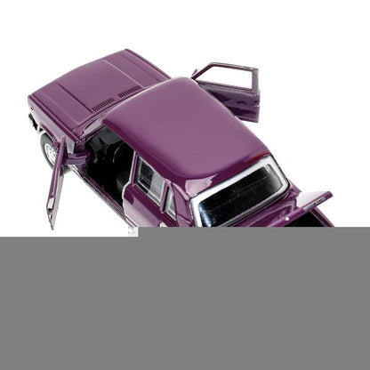 Машина металл LADA ваз-2105 1997 12 cm, двери, багаж, инерц.баклажан, кор. Технопарк в кор.2*36шт