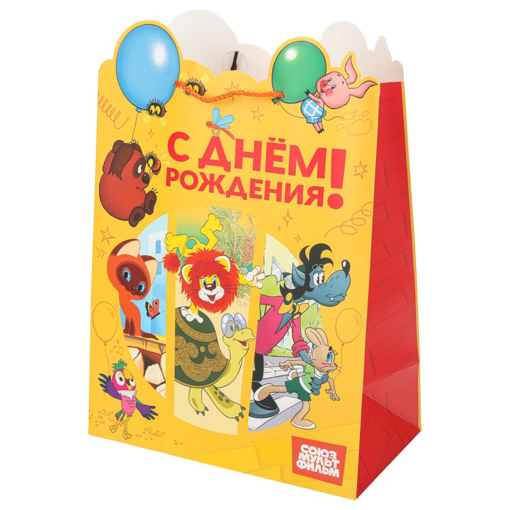 Пакет подарочный креативный СОЮЗМУЛЬТФИЛЬМ l,вырубка,190 гр/м2 ЧУДО ПРАЗДНИК в кор.10*12шт