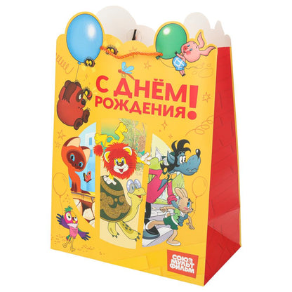 Пакет подарочный креативный СОЮЗМУЛЬТФИЛЬМ l,вырубка,190 гр/м2 ЧУДО ПРАЗДНИК в кор.10*12шт