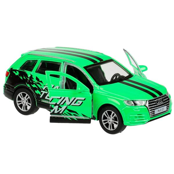 Машина металл AUDI Q7 СПОРТ длина 12 см, двер, багаж, инер, зеленый, кор. Технопарк в кор.2*36шт