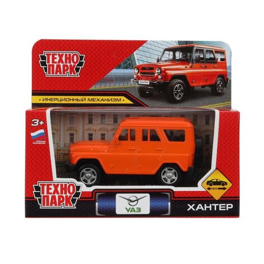 Машина металл UAZ ХАНТЕР длина 10,5 см, инерция, оранжевый, кор. Технопарк в кор.2*36шт