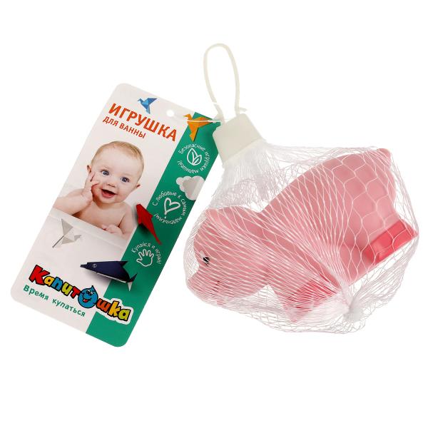 Игрушка для ванны свинка сетка, хенгтег КАПИТОШКА в кор.100шт