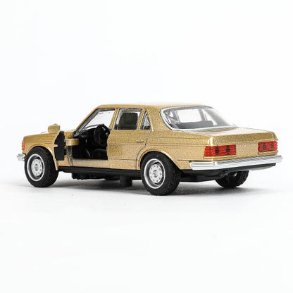 Модель металл MERCEDES-BENZ w116 12,5см инерция, двери Технопарк в кор.2*120шт