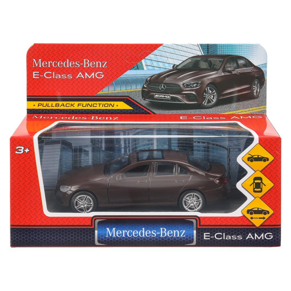 Машина металл MERCEDES-BENZ e-class amg 12см, дв,баг,ин,бордовый, кор. Технопарк в кор.2*36шт
