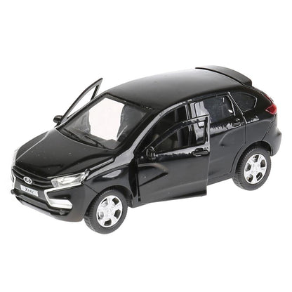 XRAY-BK Машина металл LADA XRAY, 12см, открыв. двери, инерц, черный 9818 в кор. Технопарк в кор.2*36