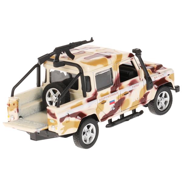 Машина металл LAND ROVER DEFENDER PICKUP КАМУФЛЯЖ 12 см, двери, багаж, кор. Технопарк в кор.2*36шт