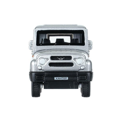 Машина металл UAZ ХАНТЕР длина 10,5 см, инерция, серебристый, Технопарк