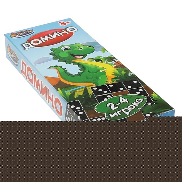 Настольная игра домино, динозаврики, кор.5*13*2см ИГРАЕМ ВМЕСТЕ в кор.2*240шт