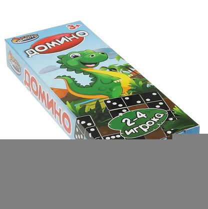 Настольная игра домино, динозаврики, кор.5*13*2см ИГРАЕМ ВМЕСТЕ в кор.2*240шт