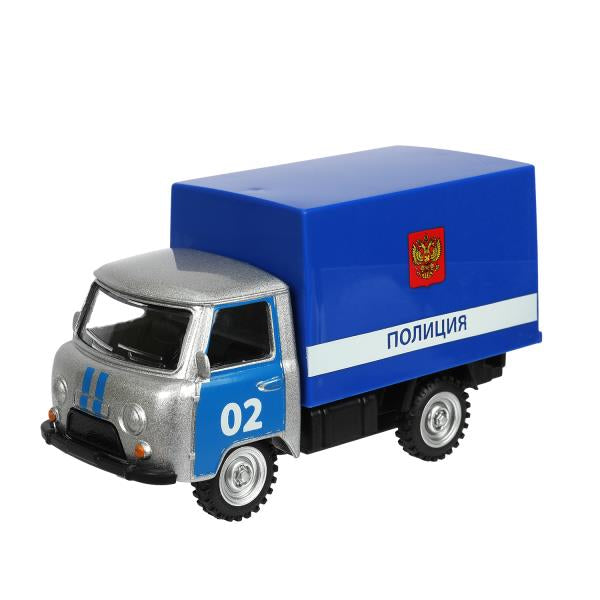 Модель металл УАЗ 3303 ПОЛИЦИЯ UAZ 11 см, двери, инерц. Технопарк в кор.2*96шт