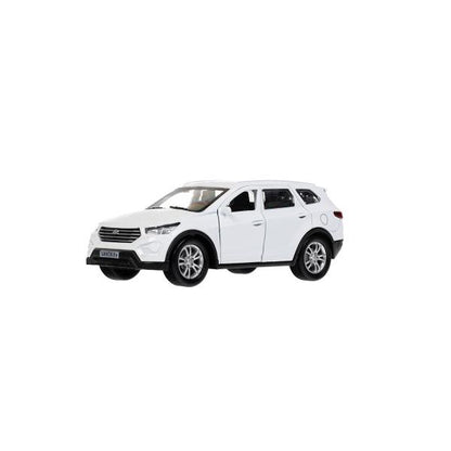 Машина металл HYUNDAI SANTAFE 12 см, двери, багаж, инерц, белый, кор. Технопарк в кор.2*36шт