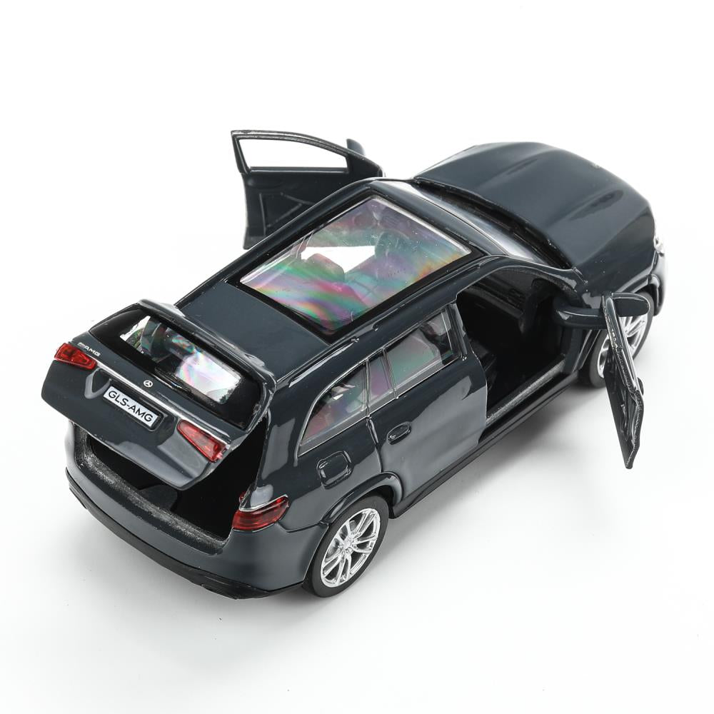 Машина металл MERCEDES-BENZ gls class amg 12см, дв,баг,ин,серый, кор. Технопарк в кор.2*36шт