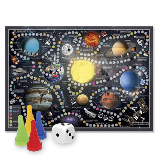 Игра-ходилка с фишками. Солнечная система. 59,5х42 см. ГЕОДОМ