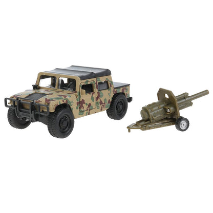 Машина металл HUMMER h1 вс ПИКАП, 11 см, дв., баг., инер.+пушка, кор Технопарк в кор.2*12шт